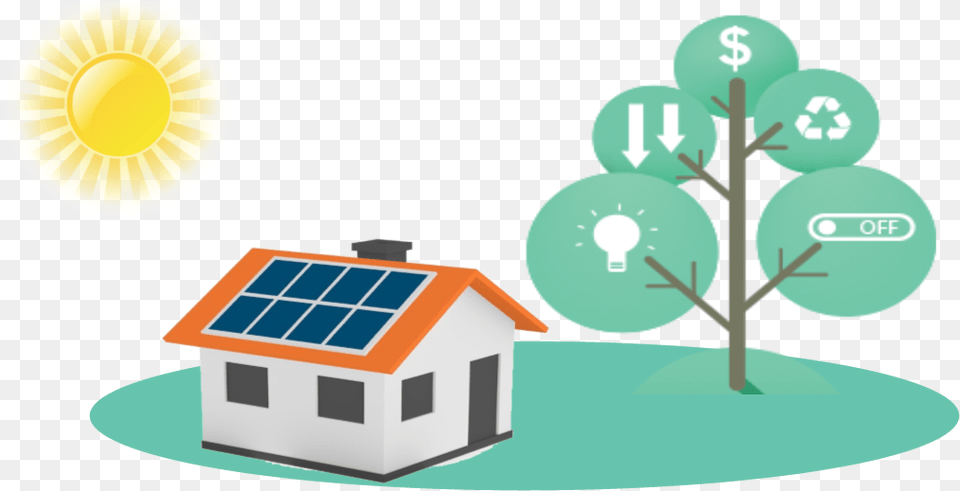 Money Saving Tips Energy Illustration, Neighborhood, Outdoors, Electrical Device, Solar Panels Png Image