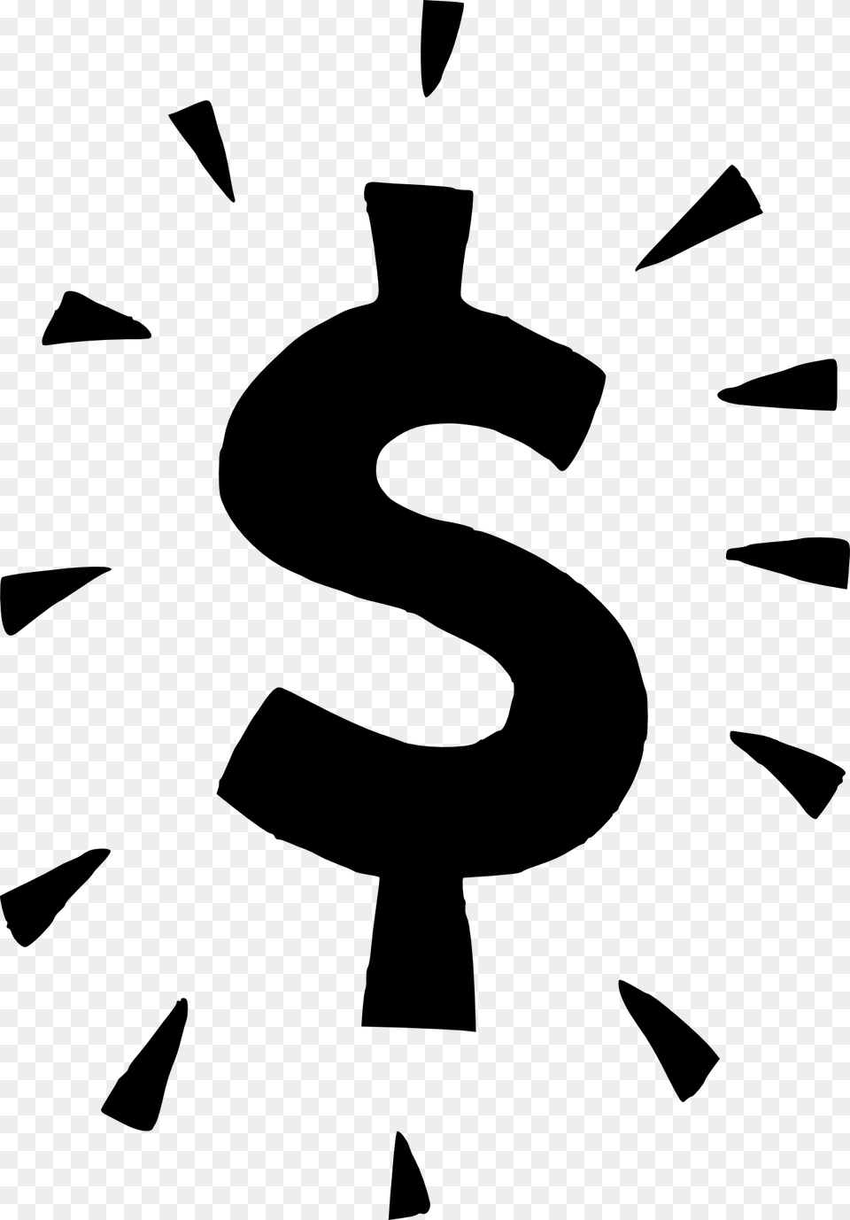 Money Sign Clipart Black And White, Stencil, Symbol, Text Free Png