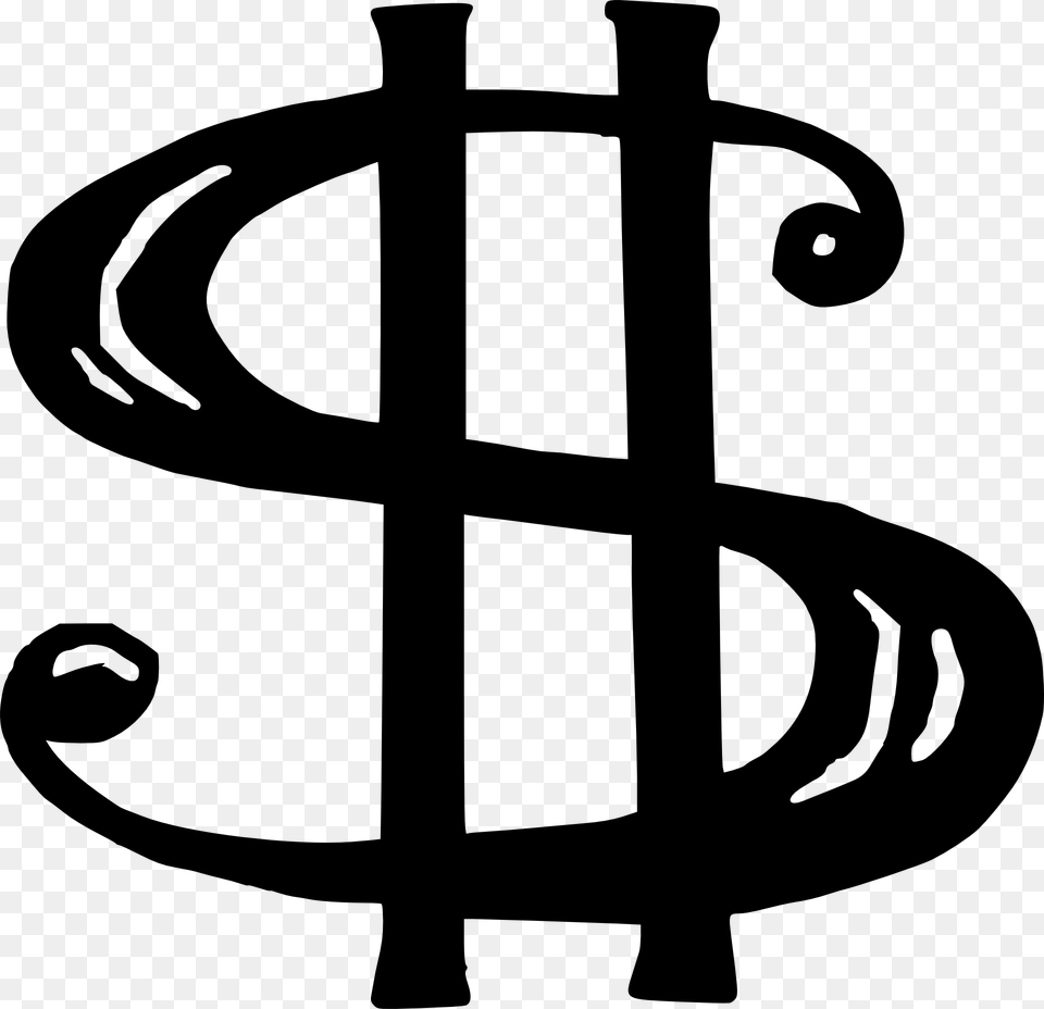 Money Sign Money Sign Black And White, Cross, Symbol, Stencil, Electronics Free Png