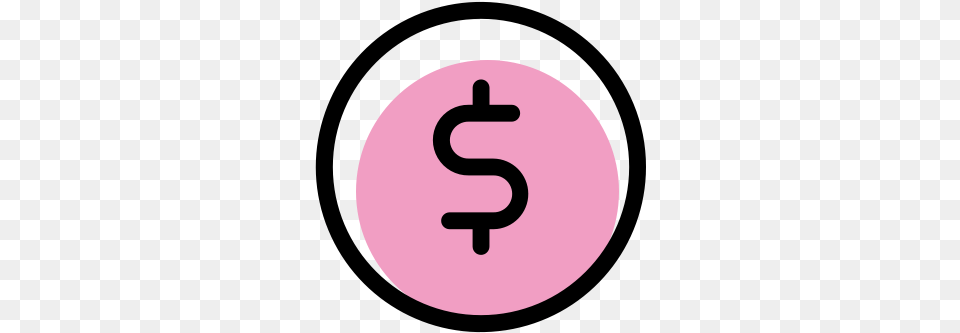 Money Svg Dollar Icon Pink Money Icon, Symbol, Number, Text, Disk Free Png Download