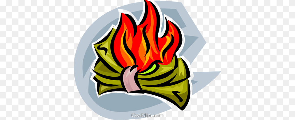 Money To Burn Royalty Vector Clip Art Illustration, Fire, Flame Png Image