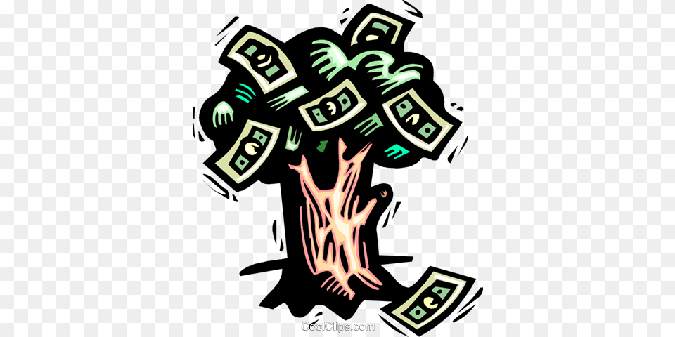 Money Tree Royalty Free Vector Clip Art Illustration, Crowd, Person, Body Part, Dynamite Png