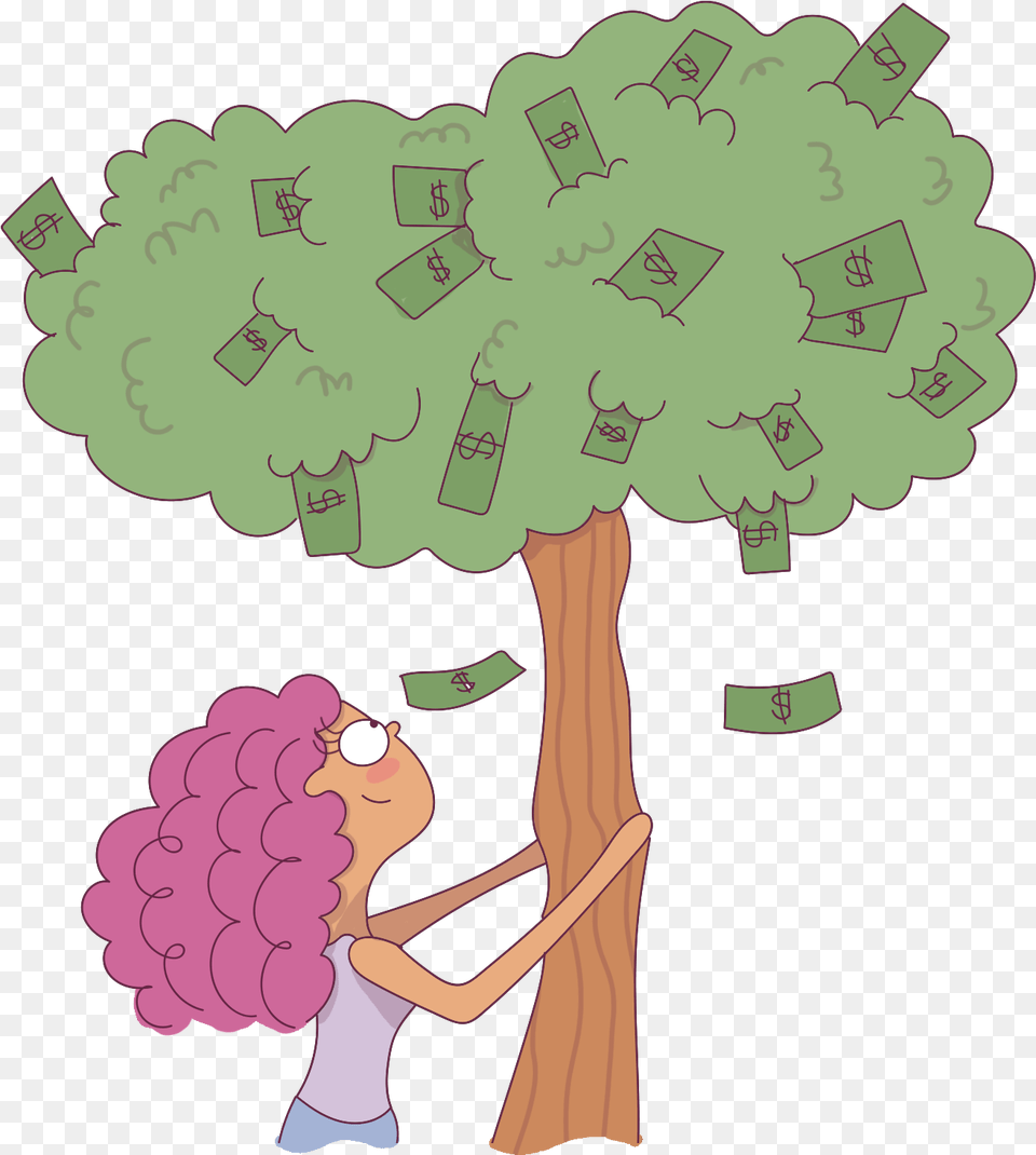 Money Tree Stray Curls Blog, Art, Cartoon, Drawing Free Transparent Png