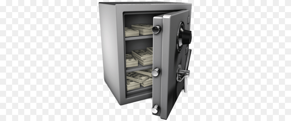Money Vault With Dollar Bills, Safe, Appliance, Device, Electrical Device Free Png Download