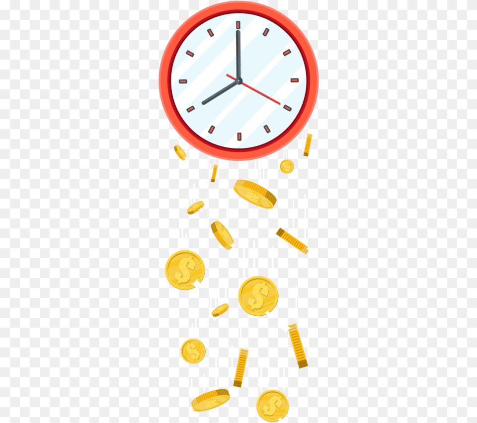 Money Wall Clock, Analog Clock, Appliance, Ceiling Fan, Device Free Png Download