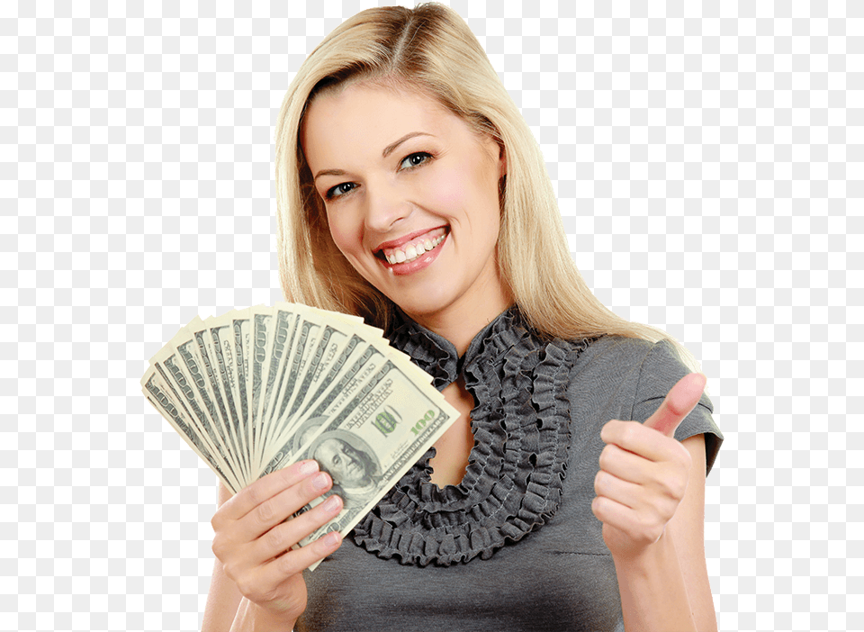 Money With Girl, Adult, Person, Woman, Female Png