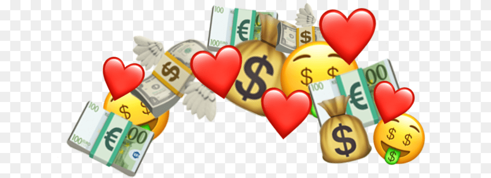 Moneycrown Money Money Crown Crown Heartcrown Heart, Symbol, Text Free Png