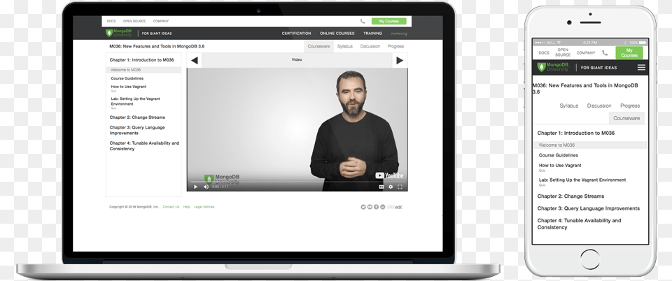 Mongodb Univeristy Screens Multimedia Software, Adult, Person, Man, Male Free Transparent Png
