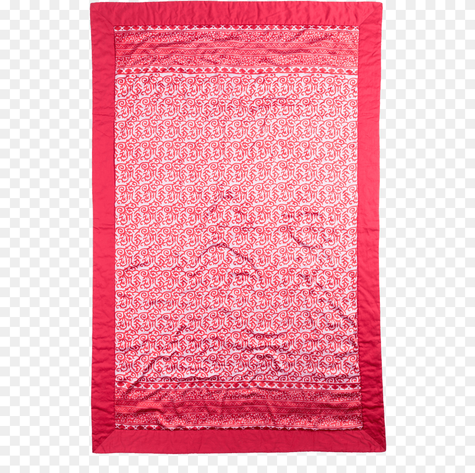 Monica Drossbach Silk Bedspread With Border Red Rose Stole, Accessories, Bandana, Headband, Quilt Free Png Download