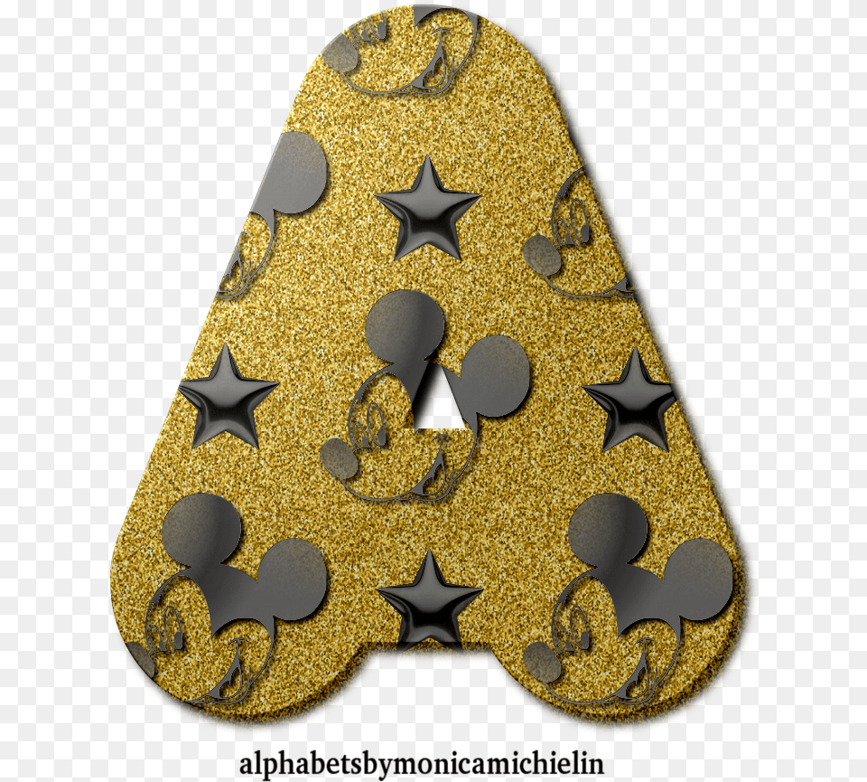 Monica Michielin Alfabetos Golden Glitter Mickey Star Gold Free Png Download