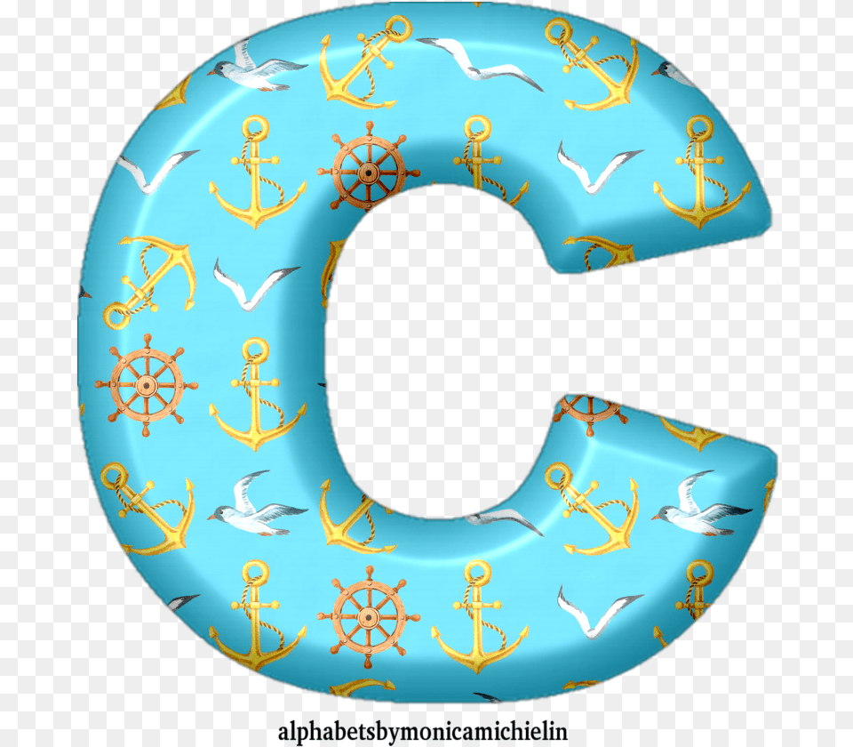 Monica Michielin Alphabets Blue Watercolor Nautical Anchor Dot, Number, Symbol, Text, Animal Free Png Download