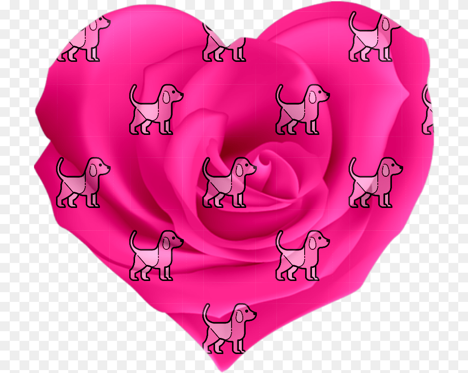 Monica Michielin Alphabets Pink Dog Puppy Alphabet Icons Valentijn, Flower, Petal, Plant, Heart Free Png
