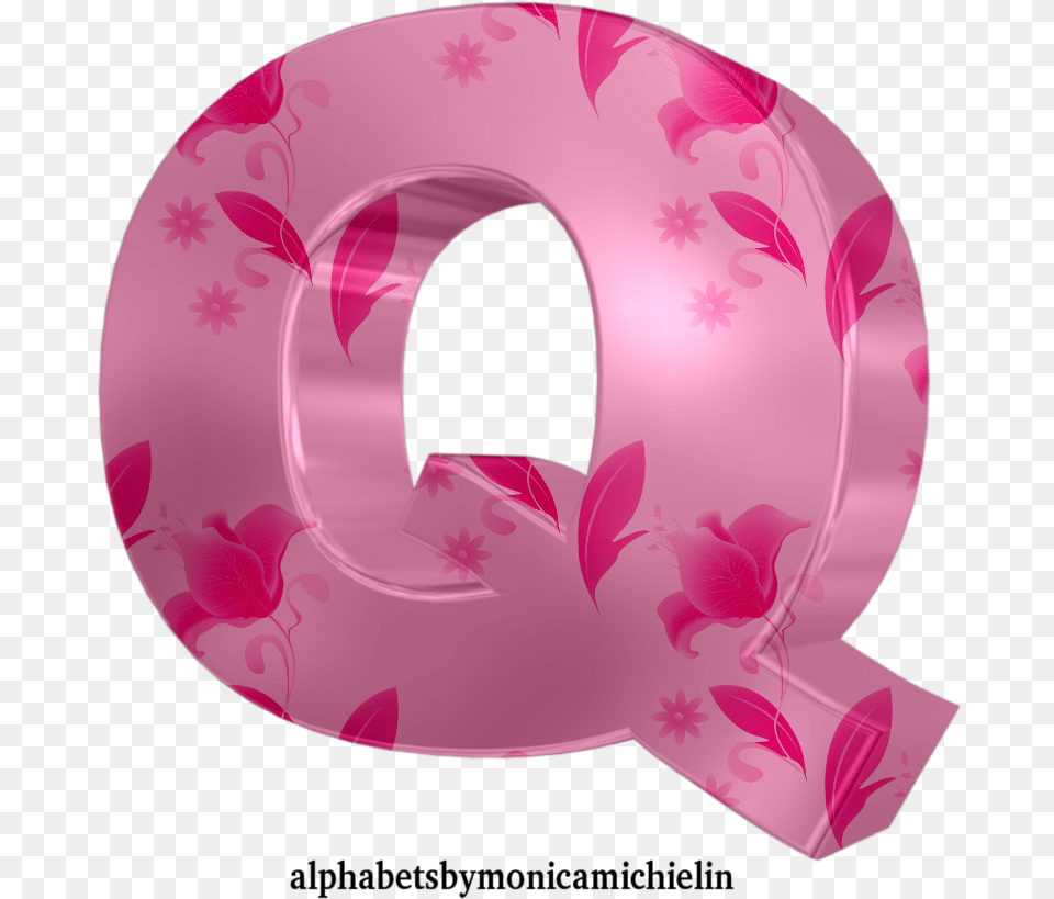 Monica Michielin Alphabets Pink Flowers Pastel Alphabet Girly, Cushion, Home Decor, Clothing, Hat Free Png Download