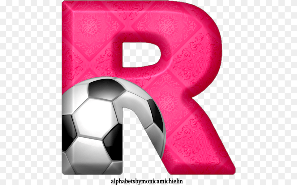 Monica Michielin Alphabets Pink Football Alphabet Ball For Soccer, Soccer Ball, Sport Free Transparent Png