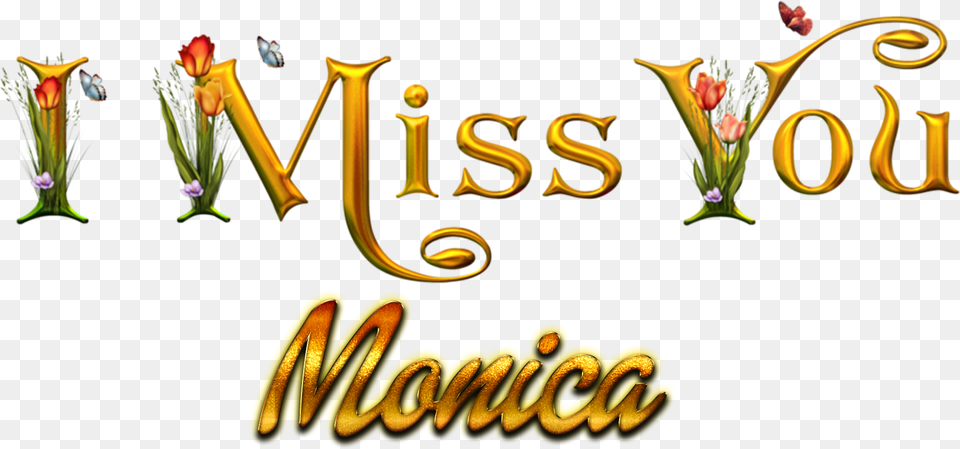 Monica Missing You Name Love Salman Name, Plant, Text Free Transparent Png