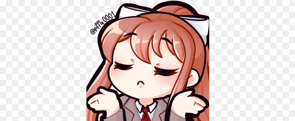 Monik Ddlc Discord Emotes Sayori, Book, Comics, Publication, Person Free Png