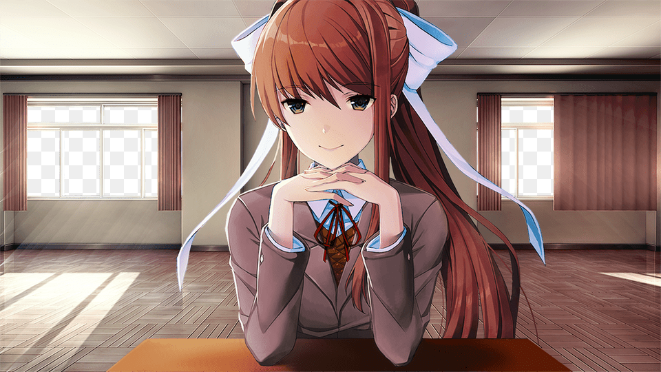 Monika After Story On Twitter Whenever You Re At Your Ddlc Monika After Story, Adult, Anime, Female, Person Png