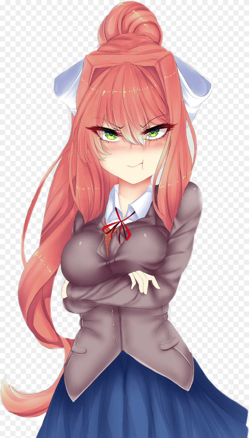 Monika Ddlc Dokidoki Monikasad Justmonika Anime Ddlc Neko Monika Porn, Book, Comics, Publication, Adult Png