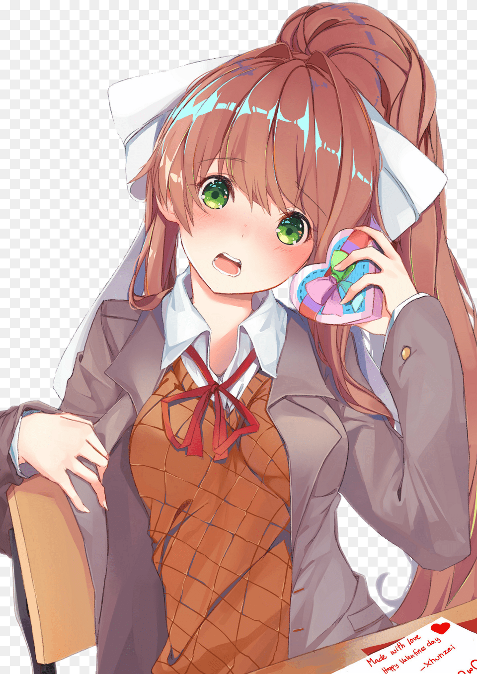 Monika Ddlc Dokidokiliteratureclub Justmonika Doki Doki Literature Club Monika Fanart, Book, Comics, Publication, Baby Png