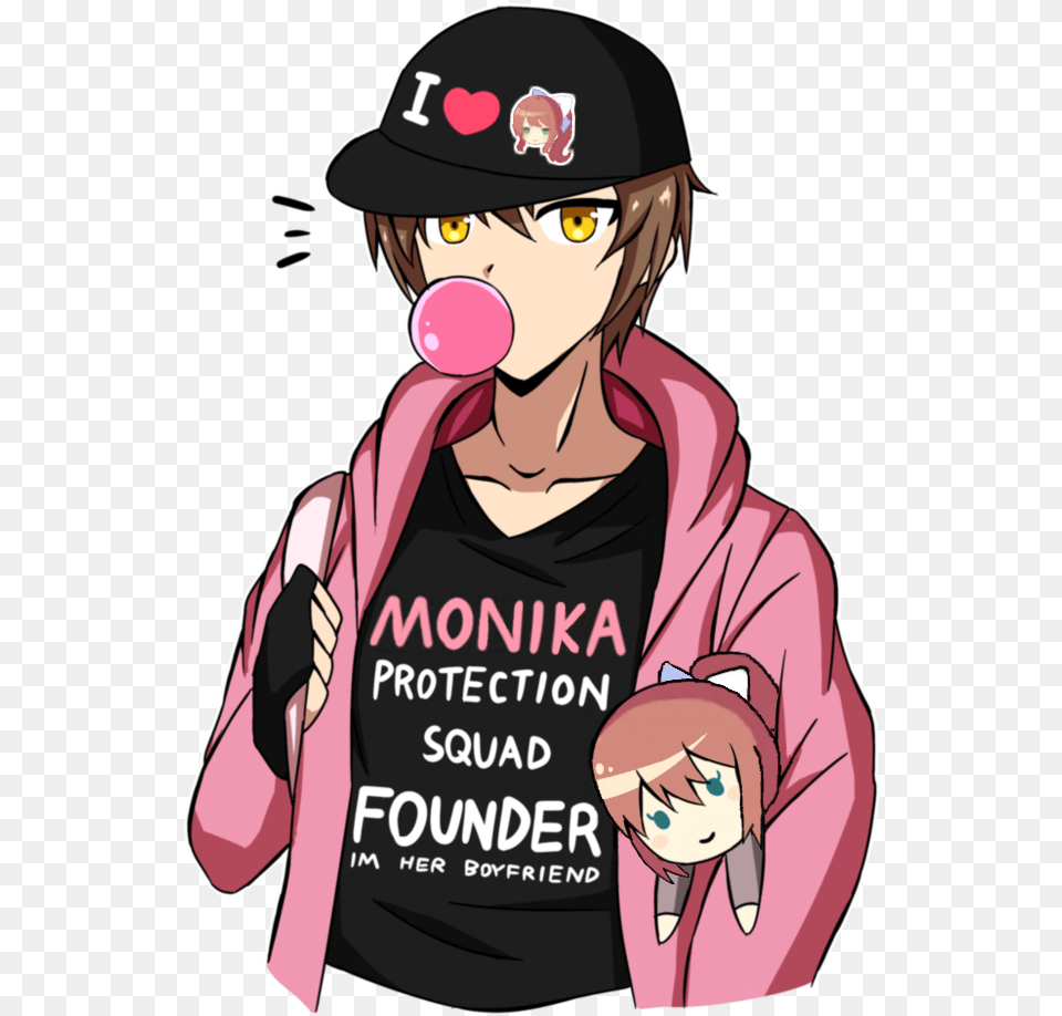 Monika Protection Squad Founder Im Her Boyfriend Doki Monika Protection Squad, Book, Comics, Publication, Adult Free Png