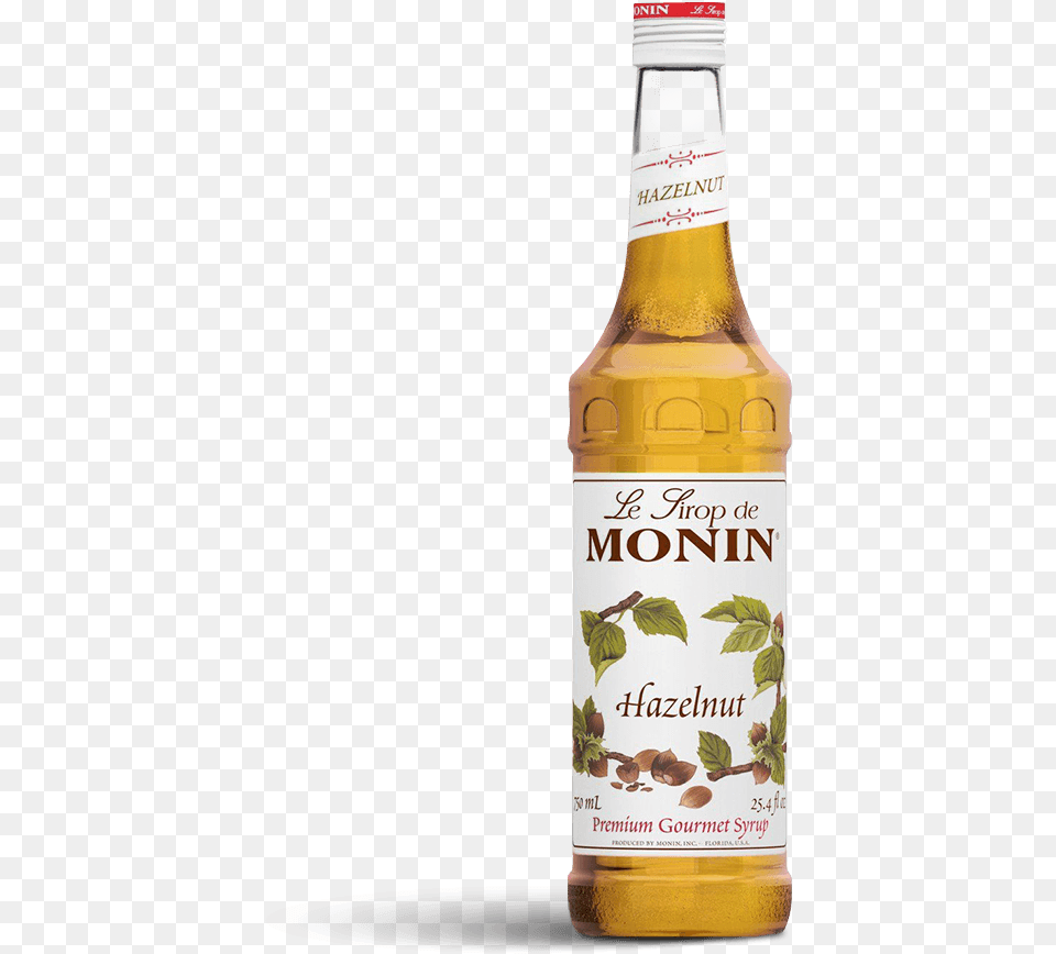 Monin Hazelnut Syrup, Alcohol, Beer, Beverage, Bottle Png