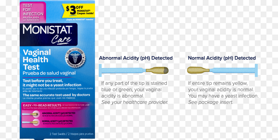 Monistat Care Vaginal Health Test Positive Yeast Infection Test, Advertisement, Poster, Brush, Device Png Image