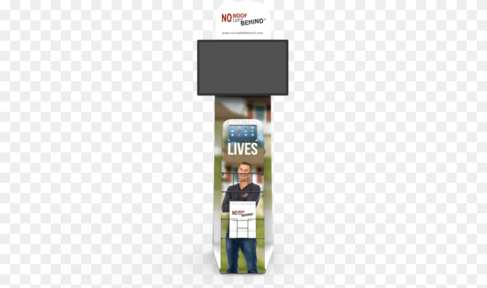 Monitor Ipad Brochure Stand With Graphic Banner, Adult, Male, Man, Person Free Transparent Png