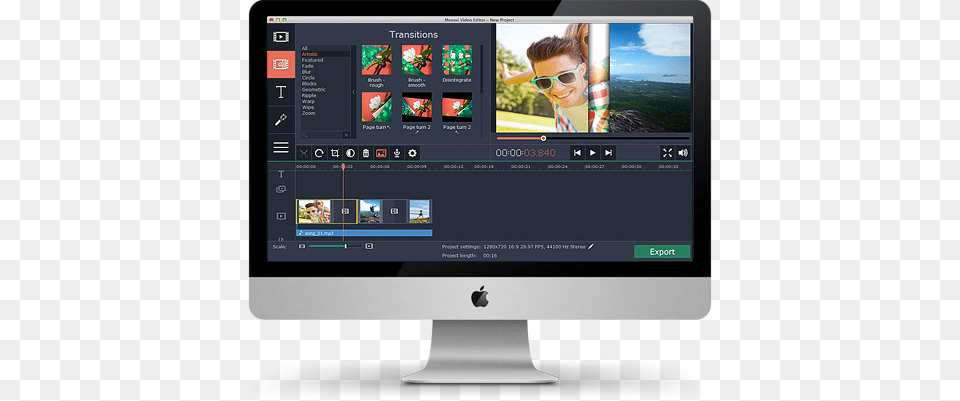 Monitor Movavi Video Editor Review, Screen, Computer, Computer Hardware, Electronics Free Transparent Png