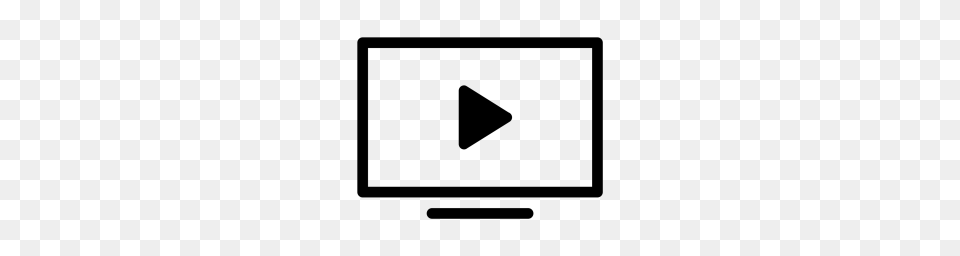 Monitor Tv Television Screen Video Viewer Plasma Icon, Gray Free Png