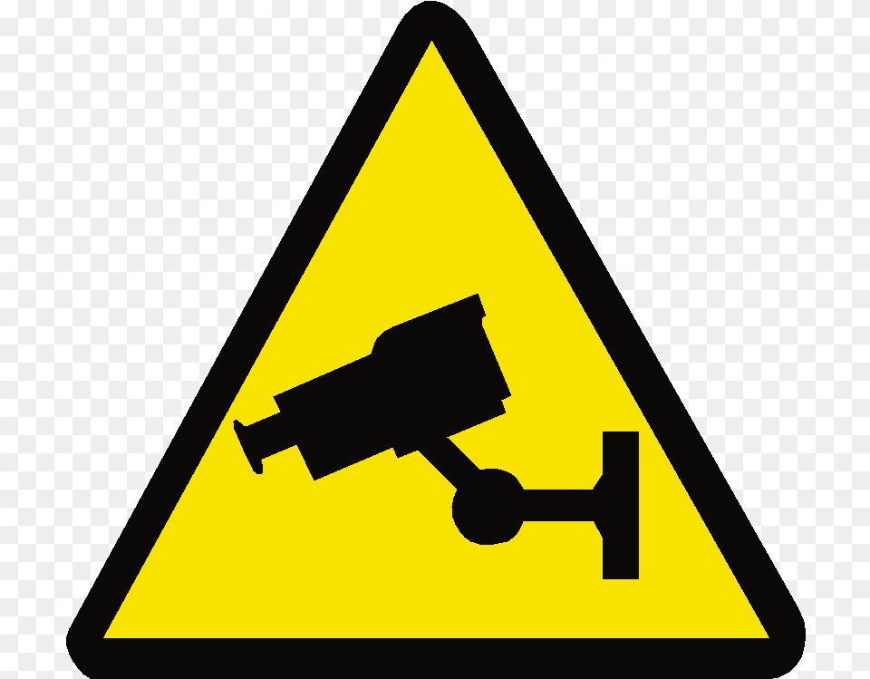 Monitored By A Cctv, Sign, Symbol, Road Sign Png