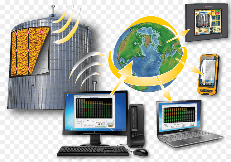 Monitoreo De Temperatura Y Volumen Del Grano Systme De Surveillance De La Temprature, Computer, Monitor, Screen, Hardware Free Png