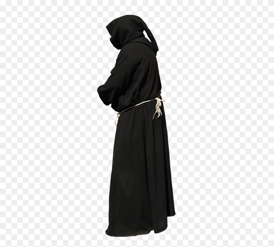 Monk Back View Black Gown, Adult, Fashion, Female, Person Free Transparent Png