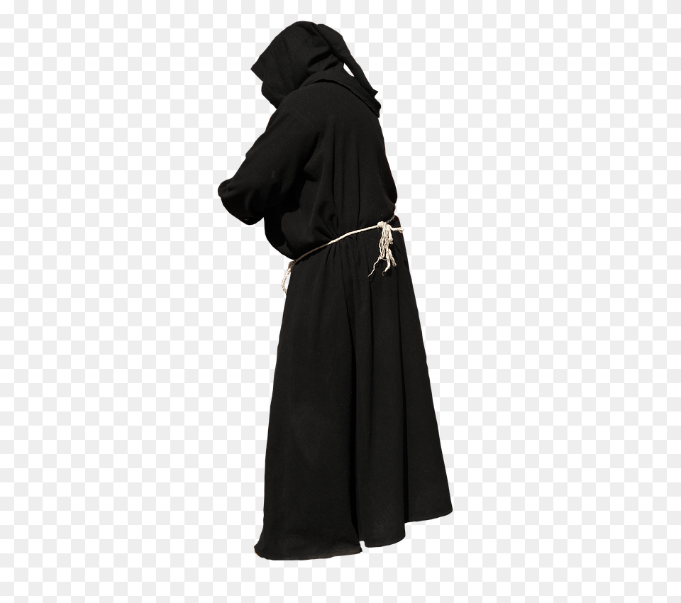Monk Black Gown Hands Not Visible, Fashion, Cloak, Clothing, Coat Free Transparent Png