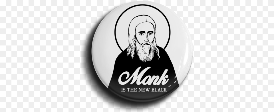 Monk Is The New Black Button Monk, Logo, Adult, Male, Man Free Transparent Png