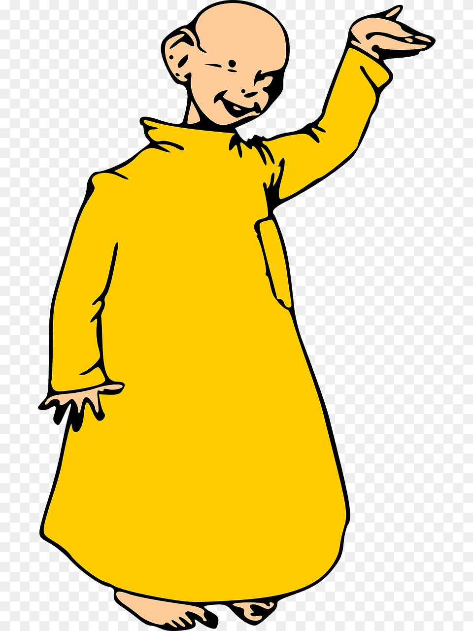 Monk Yellow Robe Boy Man Kid, Clothing, Coat, Sleeve, Long Sleeve Free Png