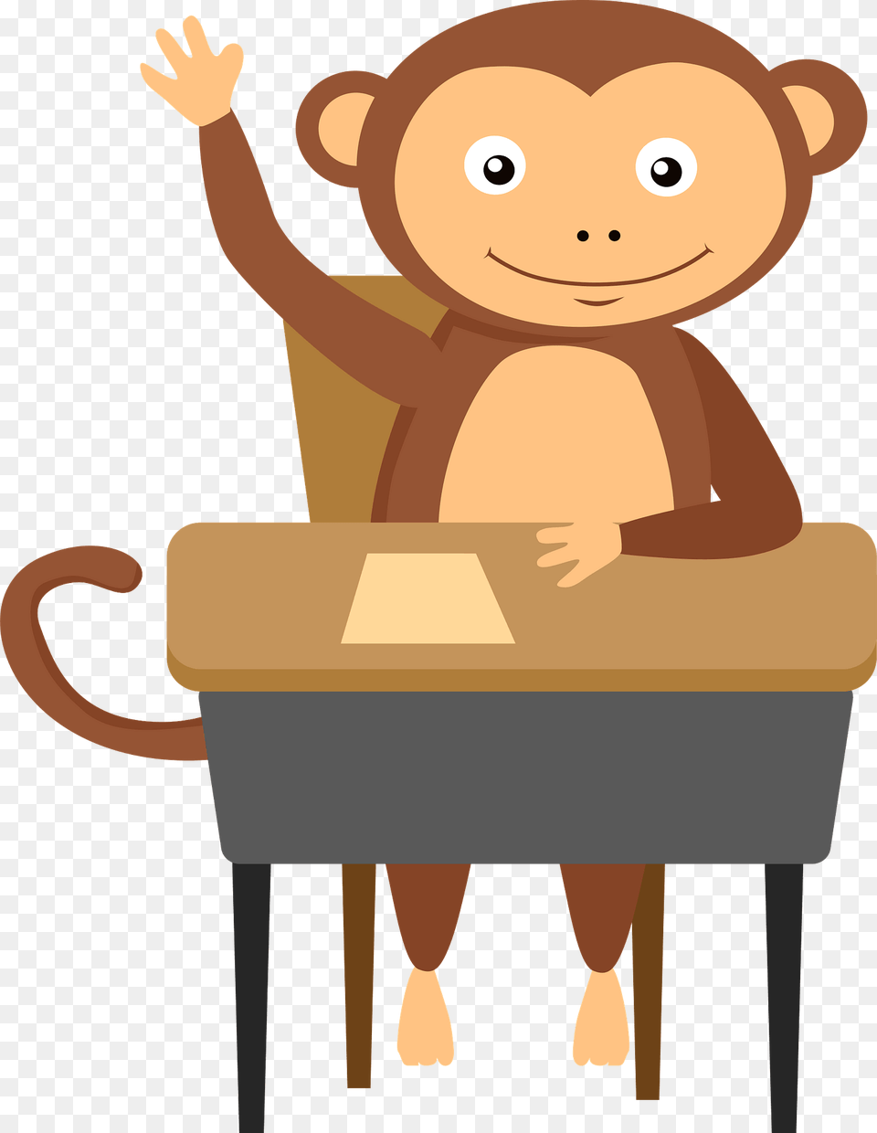 Monkey, Furniture, Table, Desk, Person Free Transparent Png