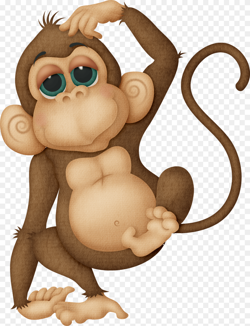 Monkey, Baby, Person, Cartoon, Face Free Png Download