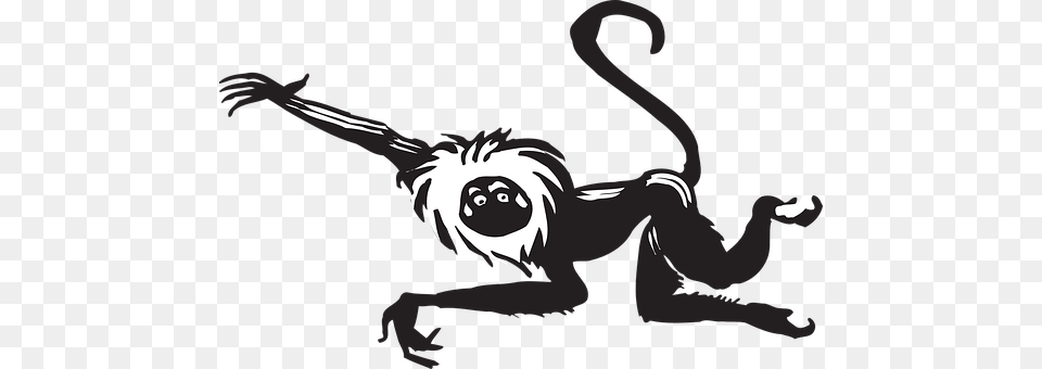 Monkey Stencil, Baby, Person, Animal Free Transparent Png