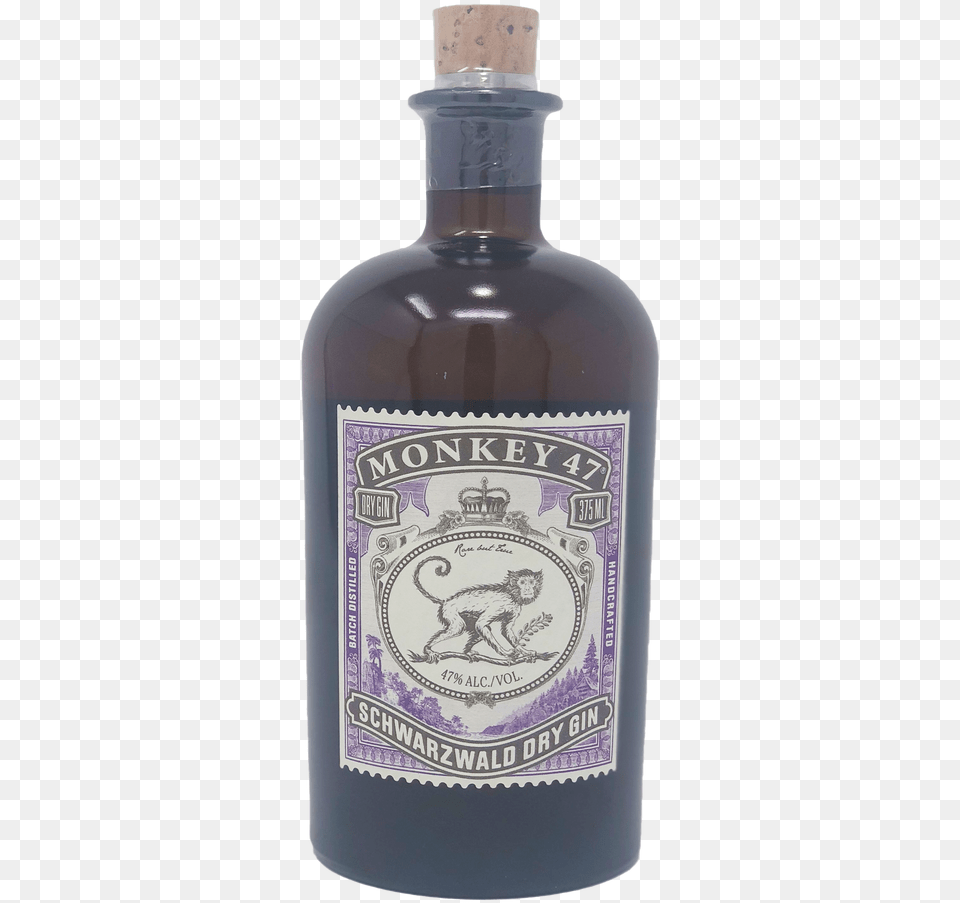 Monkey 47 Dry Gin Germany Schwarzwald 375ml Bottle Money Gin, Cosmetics, Perfume, Liquor, Absinthe Free Png