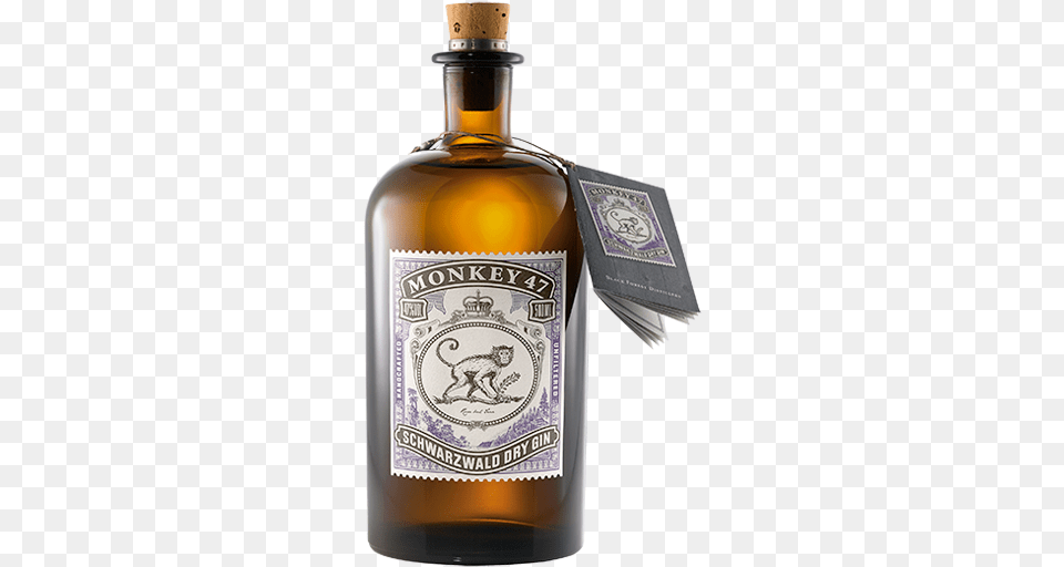 Monkey 47 Is A Gin Distilled In The Small Schwarzwald Monkey 47 Dry Gin, Alcohol, Beverage, Liquor, Bottle Free Transparent Png
