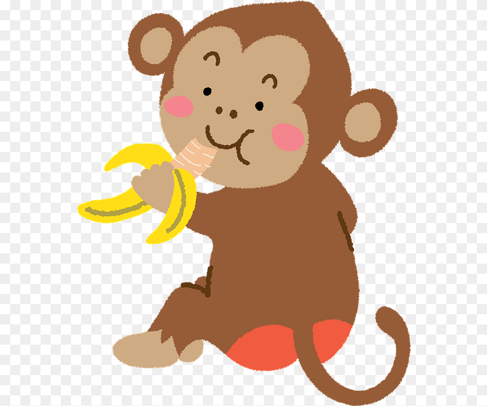 Monkey Animal Banana Clipart Download Eating Banana Cartoon, Produce, Plant, Fruit, Food Free Transparent Png