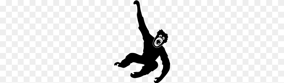 Monkey Ape Chimp Gorilla Orang Utan Swing King Kong Godzilla, Gray Free Png