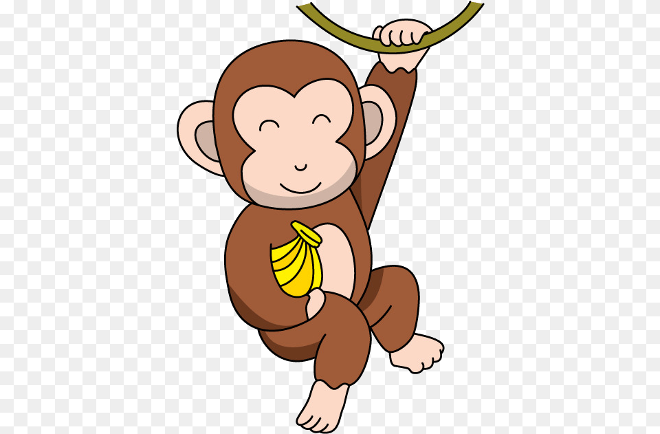 Monkey Baby Monkeys The Evil Clip Art Cartoon Cliparts Monkey Clipart, Banana, Food, Fruit, Produce Free Png