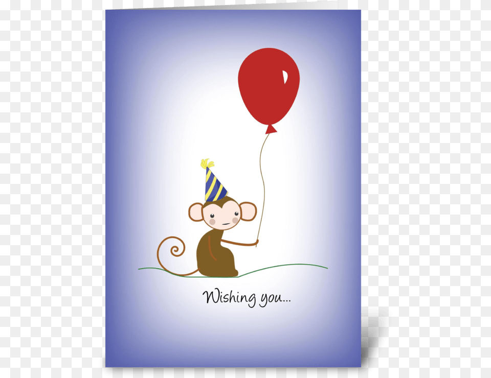 Monkey Balloon Birthday Hat Greeting Card Cartoon, Clothing, Baby, Person, Face Png