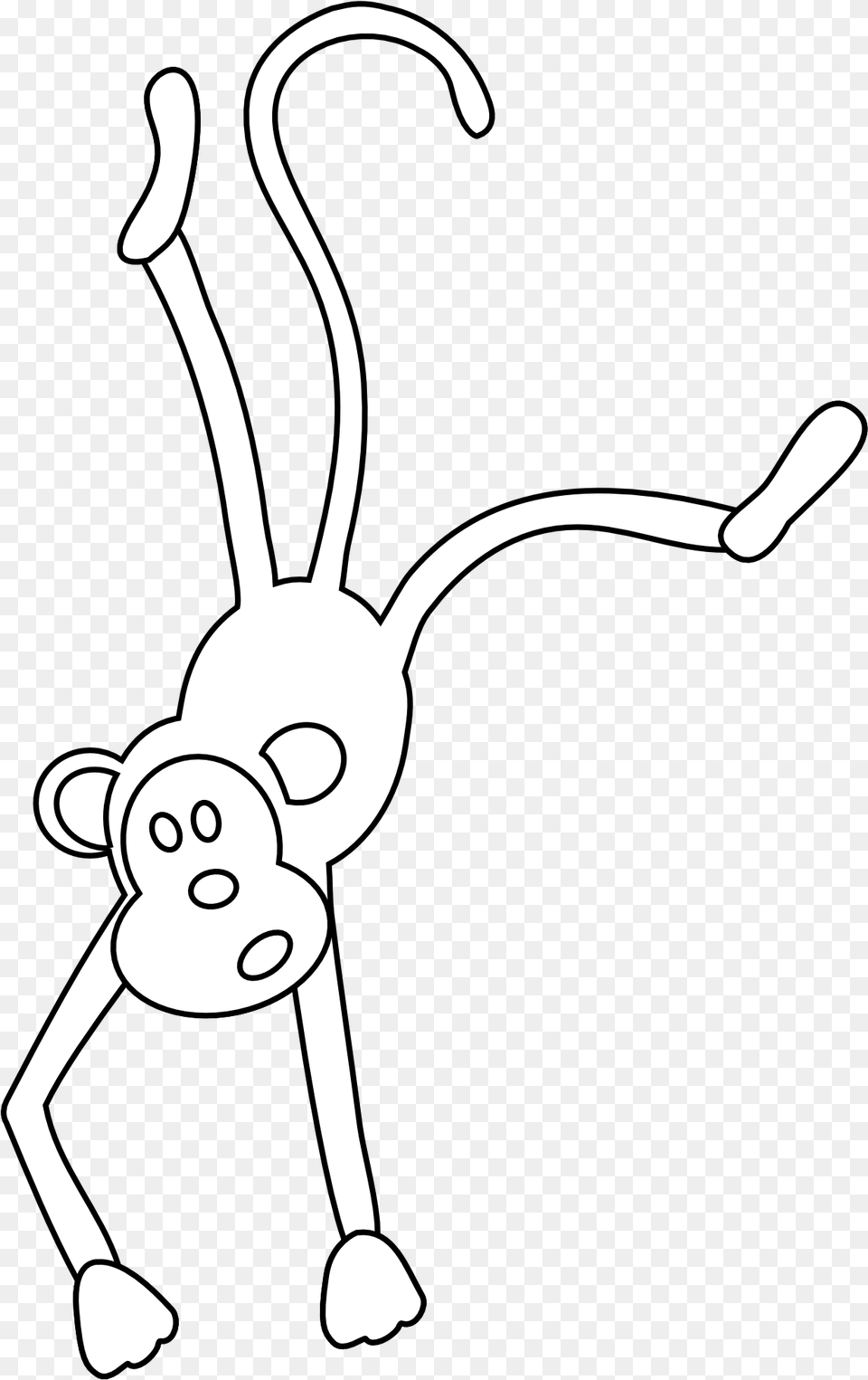 Monkey Black White, Stencil, Animal, Kangaroo, Mammal Png Image