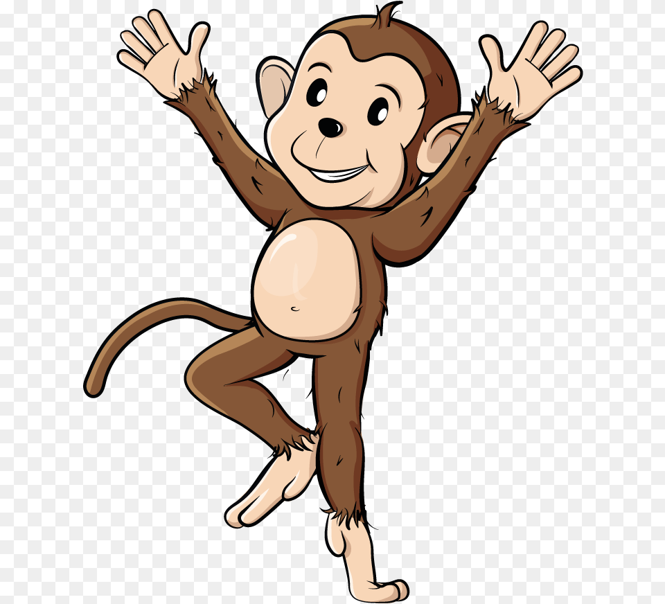 Monkey Boy Standing On One Leg, Person, Cartoon, Face, Head Png