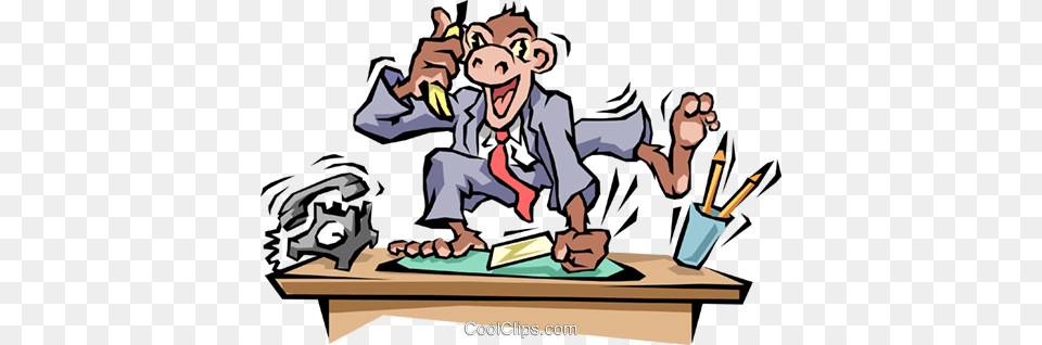 Monkey Business Royalty Vector Clip Art Illustration Monkey Business Clip Art, Book, Comics, Publication, Baby Png