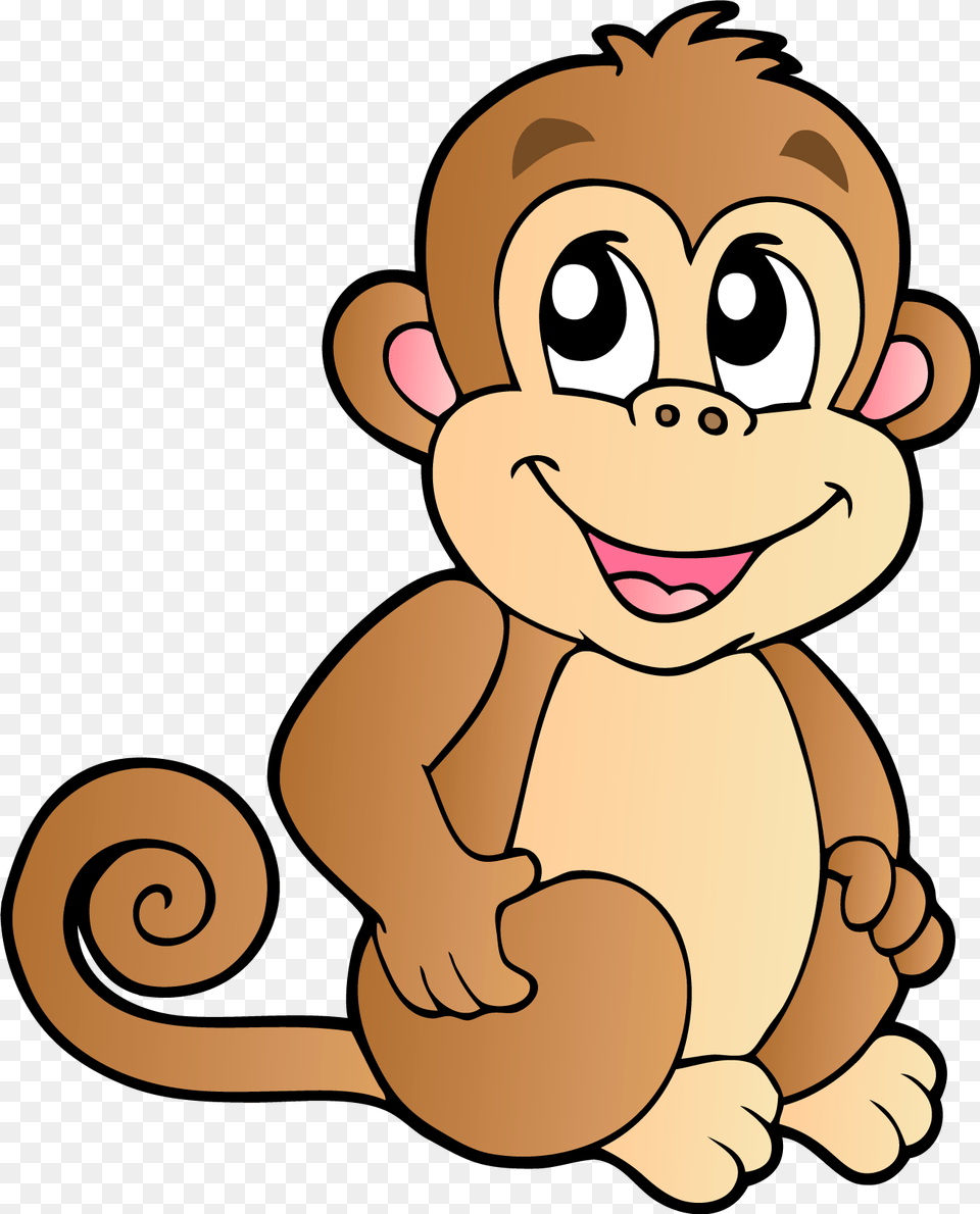 Monkey Cartoon Drawing Illustration Monkey Clipart No Background, Baby, Person Png Image