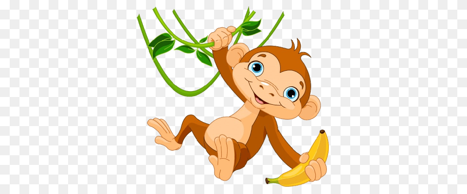 Monkey Clip Art, Fruit, Banana, Produce, Plant Png Image