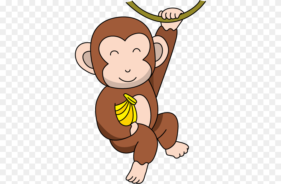 Monkey Clipart Black And White, Fruit, Plant, Produce, Food Free Transparent Png